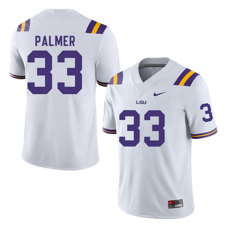 Men #33 Trey Palmer LSU Tigers College Football Jerseys Sale-White